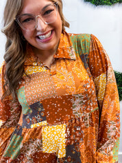 Boho Harvest Patchwork Dress