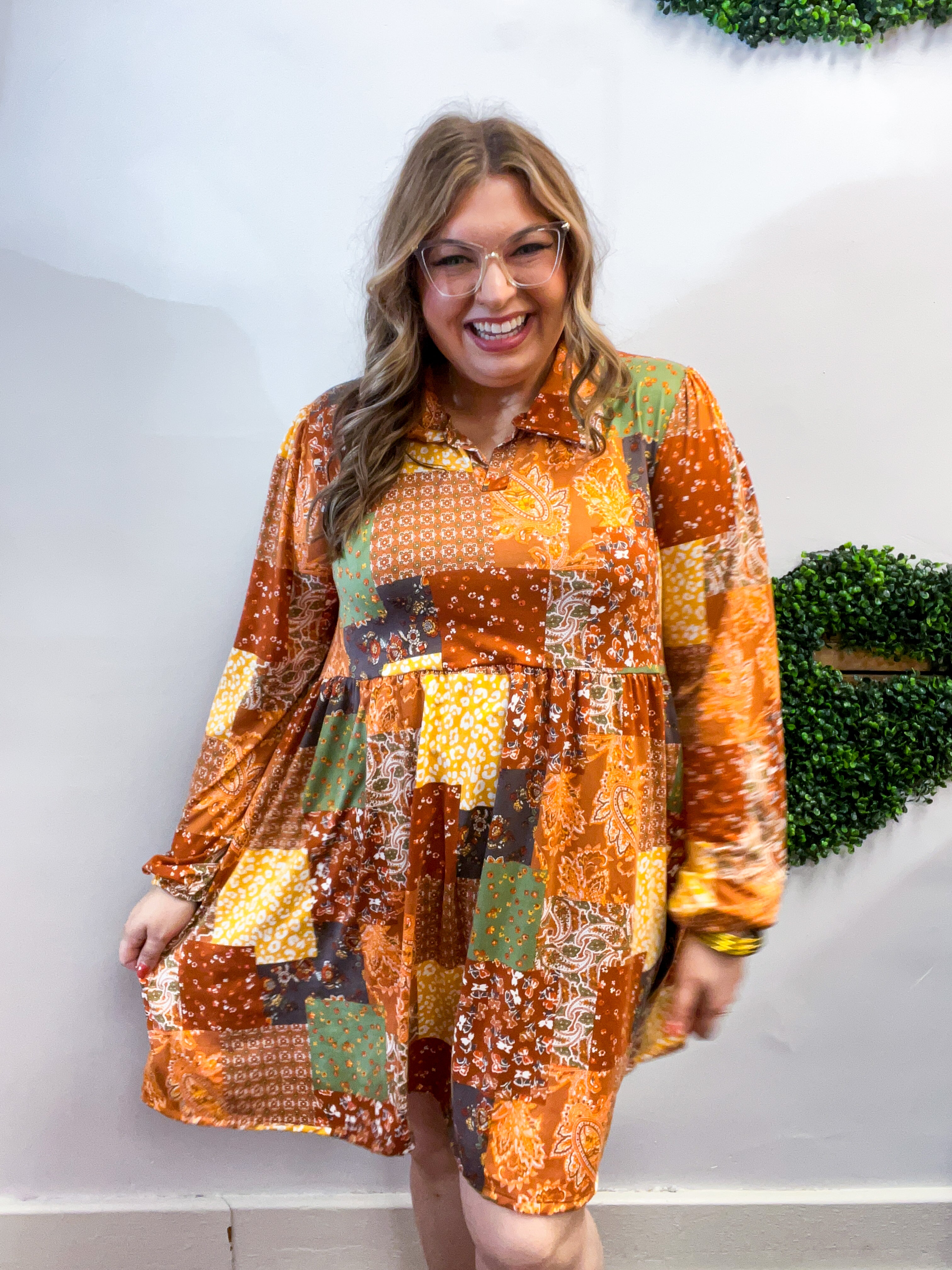 Boho Harvest Patchwork Dress