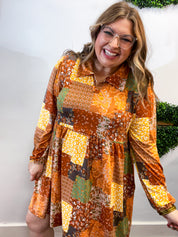 Boho Harvest Patchwork Dress