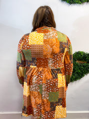 Boho Harvest Patchwork Dress