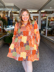 Boho Harvest Patchwork Dress
