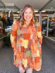 Boho Harvest Patchwork Dress