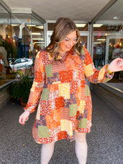 Boho Harvest Patchwork Dress