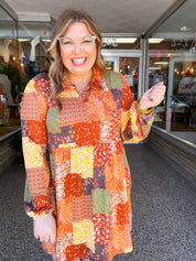 Boho Harvest Patchwork Dress