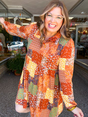 Boho Harvest Patchwork Dress