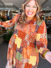 Boho Harvest Patchwork Dress