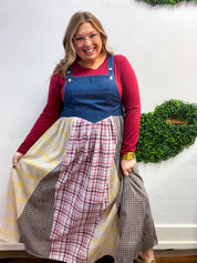 Prairie Belle Patchwork Overall Dress