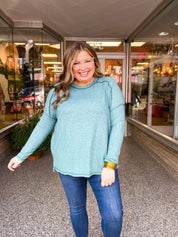 Seams Just Right Long Sleeve Top in Hunter Green