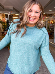 Seams Just Right Long Sleeve Top in Hunter Green