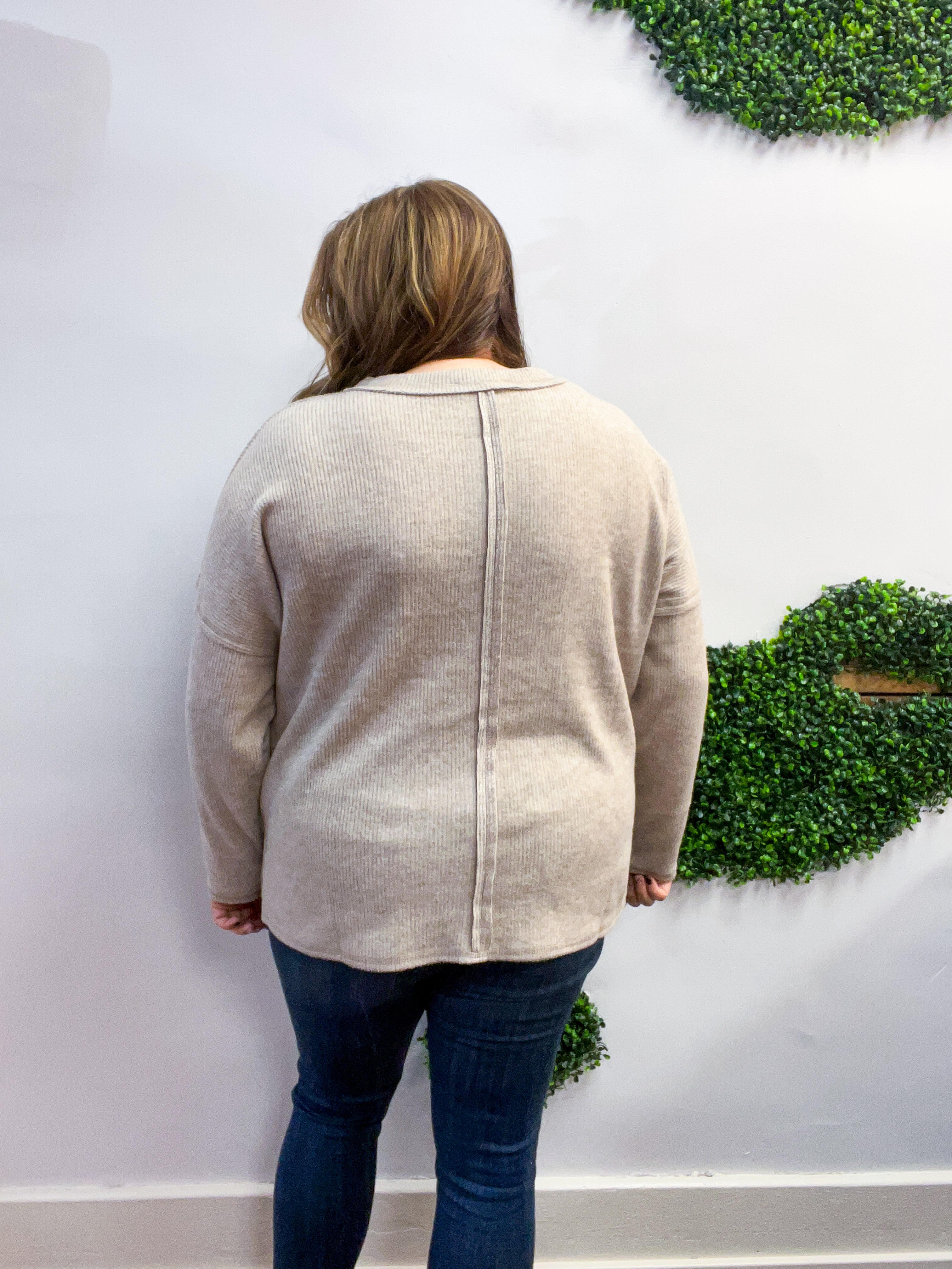 Pocketful of Cozy Hacci Sweater in Heathered Mocha