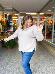 Pocketful of Cozy Hacci Sweater in Heathered Mocha