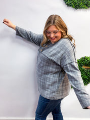 Cozy Cabin Plaid Top in Charcoal