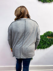 Seams Just Right Long Sleeve Top  in Black