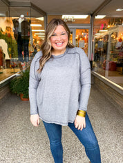 Seams Just Right Long Sleeve Top  in Black