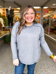 Seams Just Right Long Sleeve Top  in Black