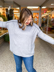 Seams Just Right Long Sleeve Top  in Black