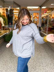 Seams Just Right Long Sleeve Top  in Black