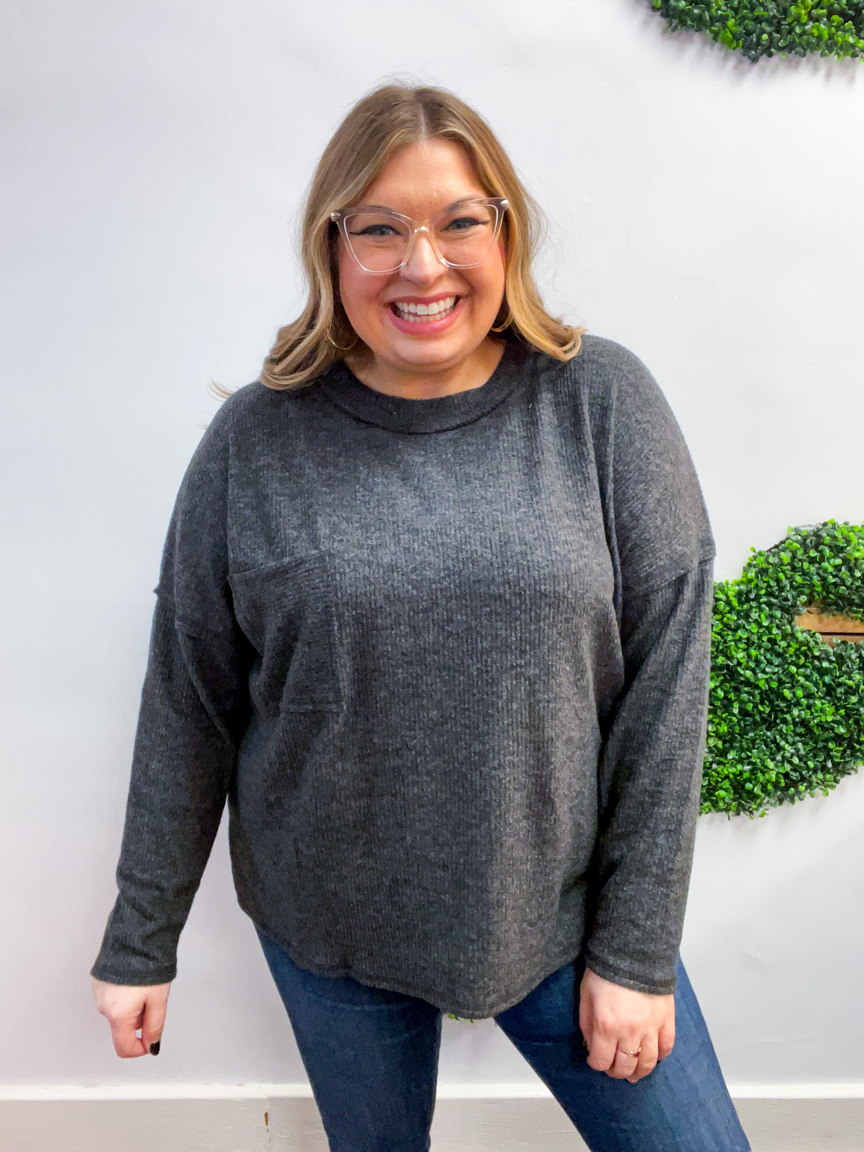 Pocketful of Cozy Hacci Sweater in Black