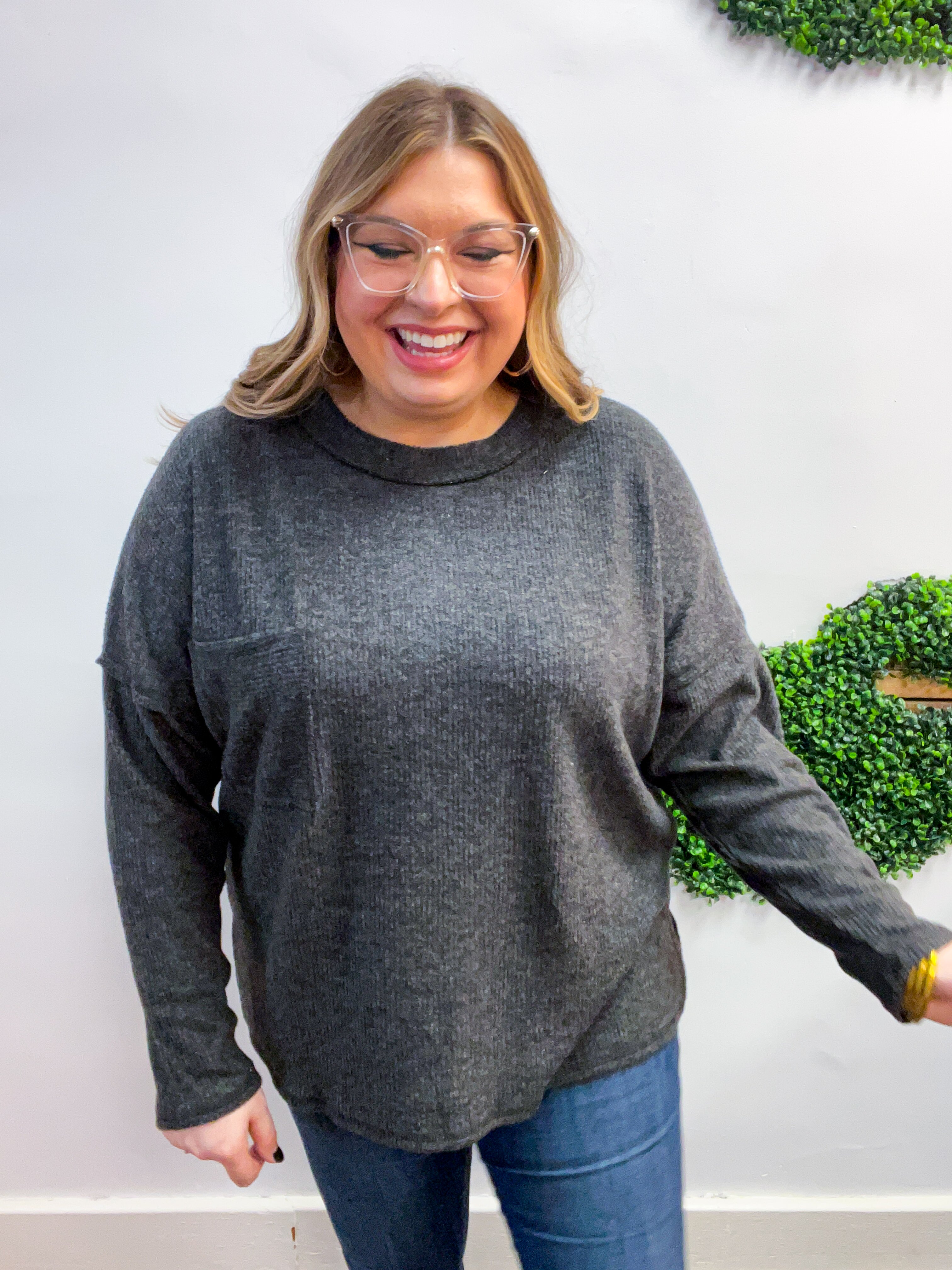 Pocketful of Cozy Hacci Sweater in Black