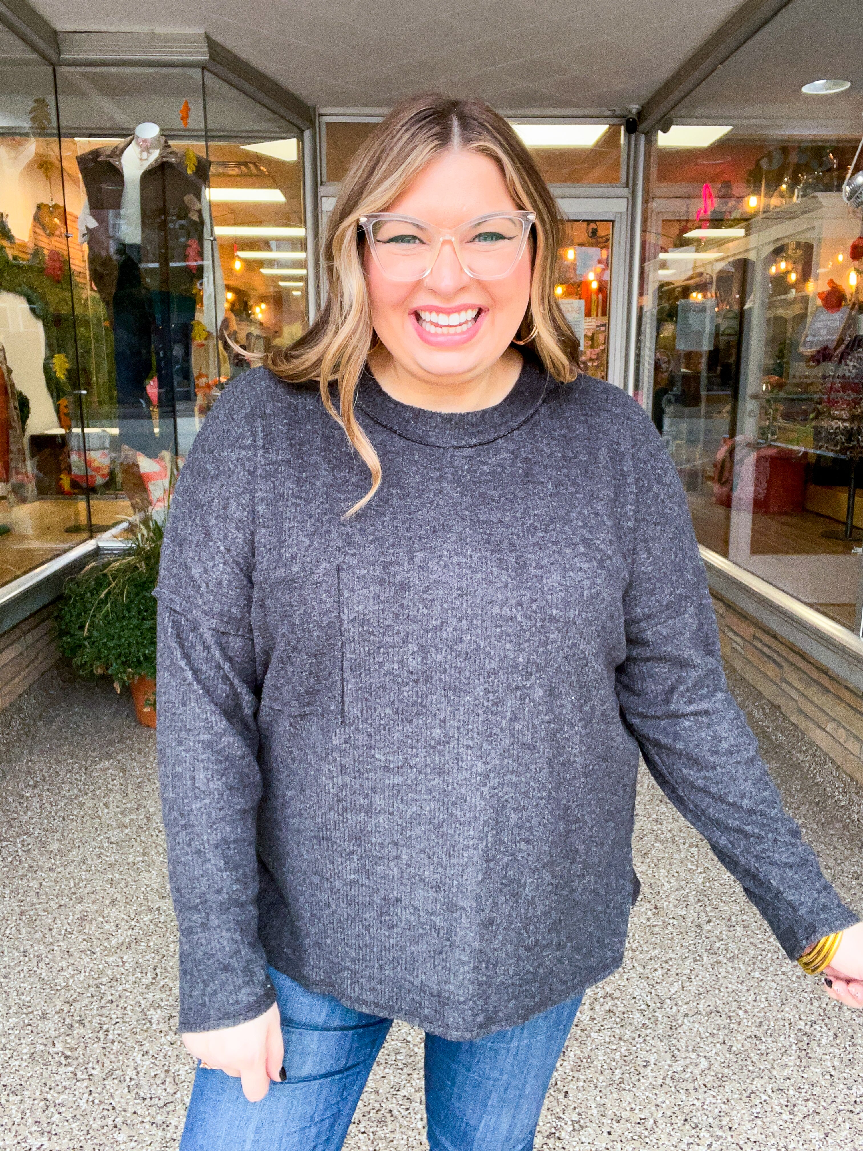 Pocketful of Cozy Hacci Sweater in Black