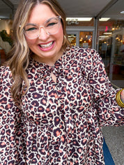 Feline Flair Ribbon Tie Babydoll Blouse