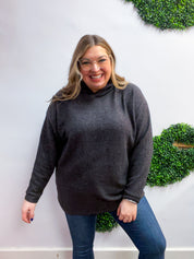 Snuggle Season Sweater Hoodie in Black