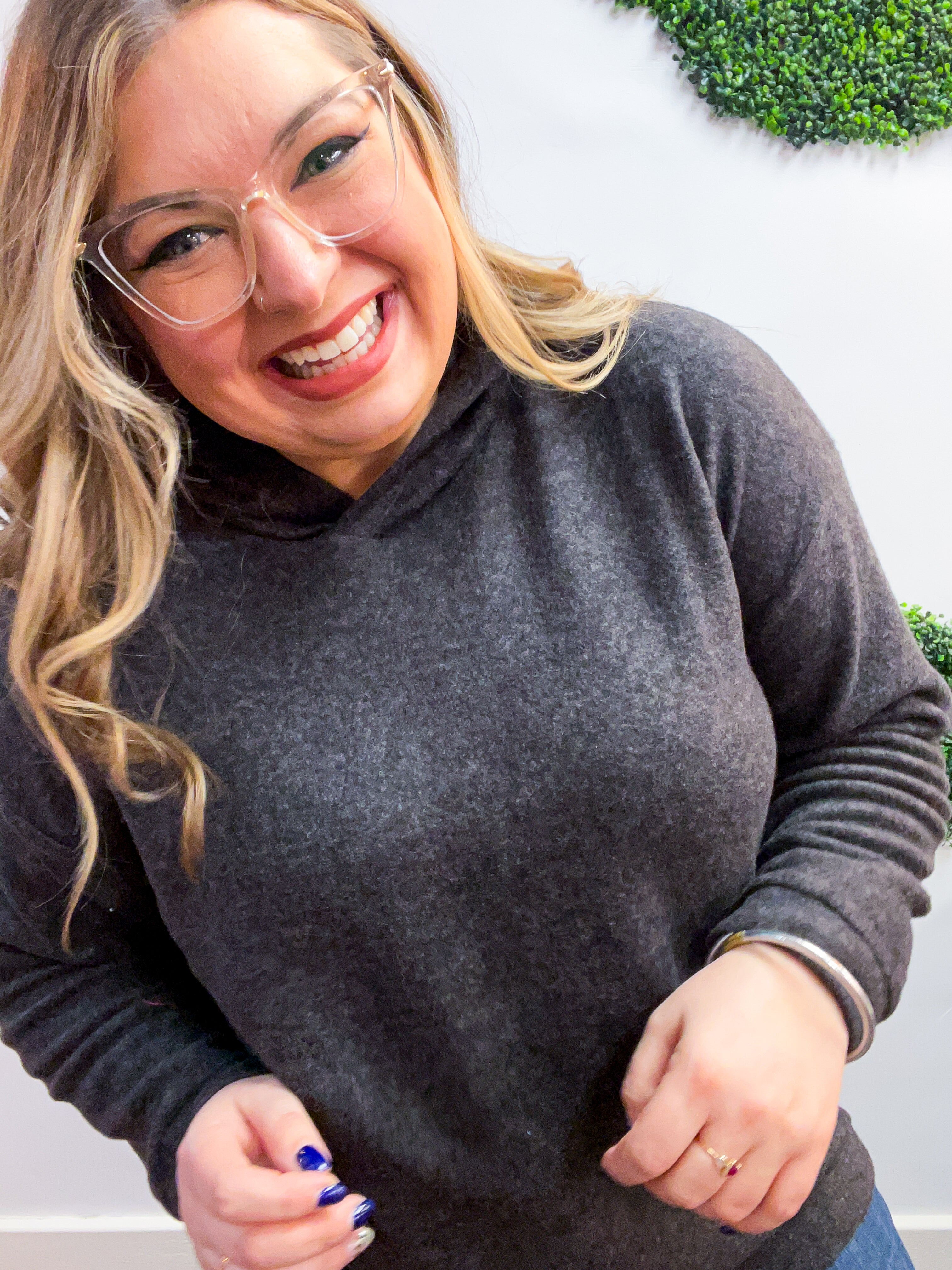 Snuggle Season Sweater Hoodie in Black