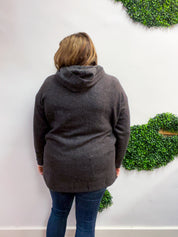 Snuggle Season Sweater Hoodie in Black