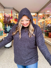 Snuggle Season Sweater Hoodie in Black