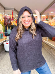 Snuggle Season Sweater Hoodie in Black