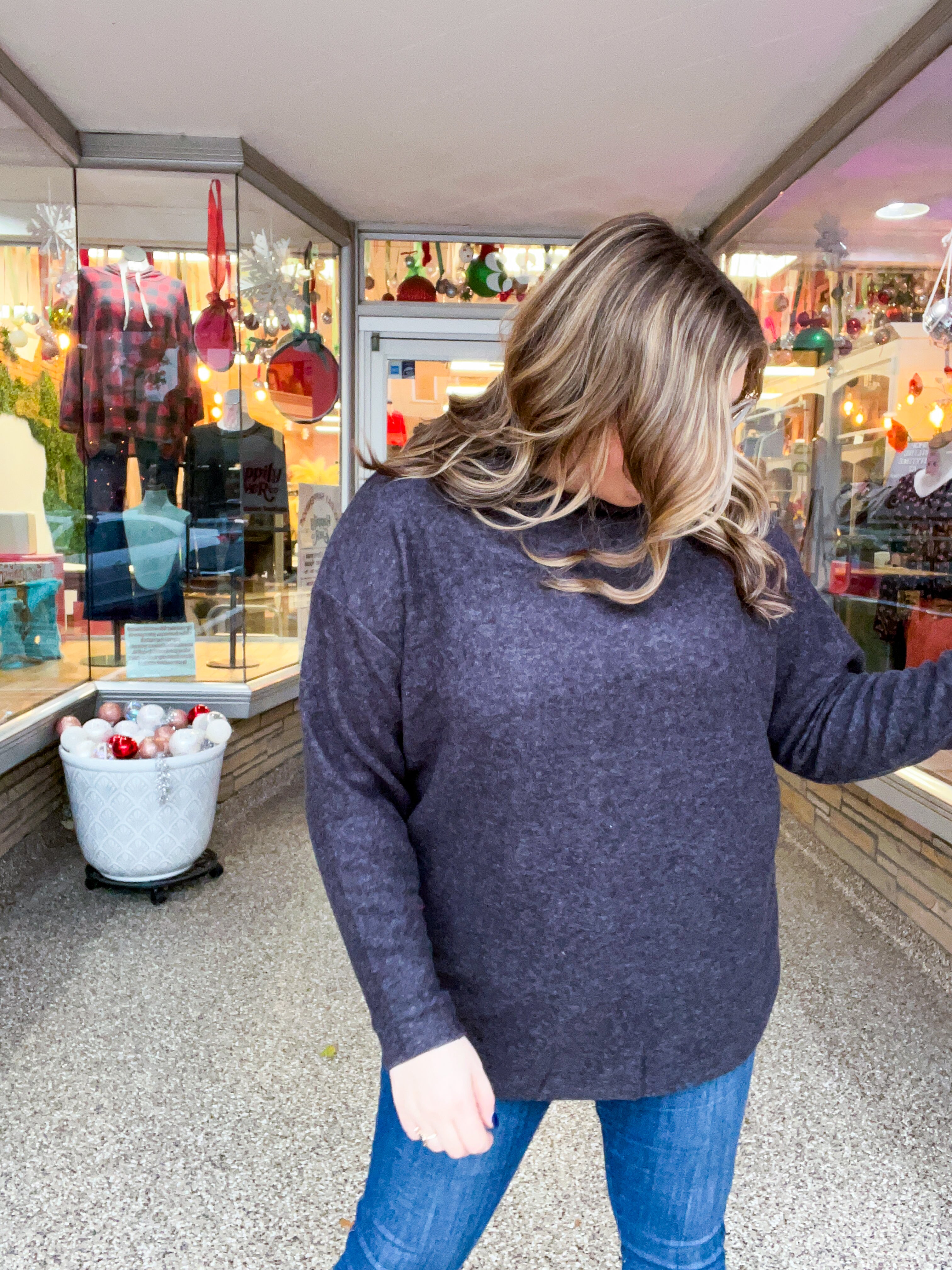 Snuggle Season Sweater Hoodie in Black