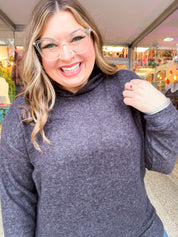 Snuggle Season Sweater Hoodie in Black