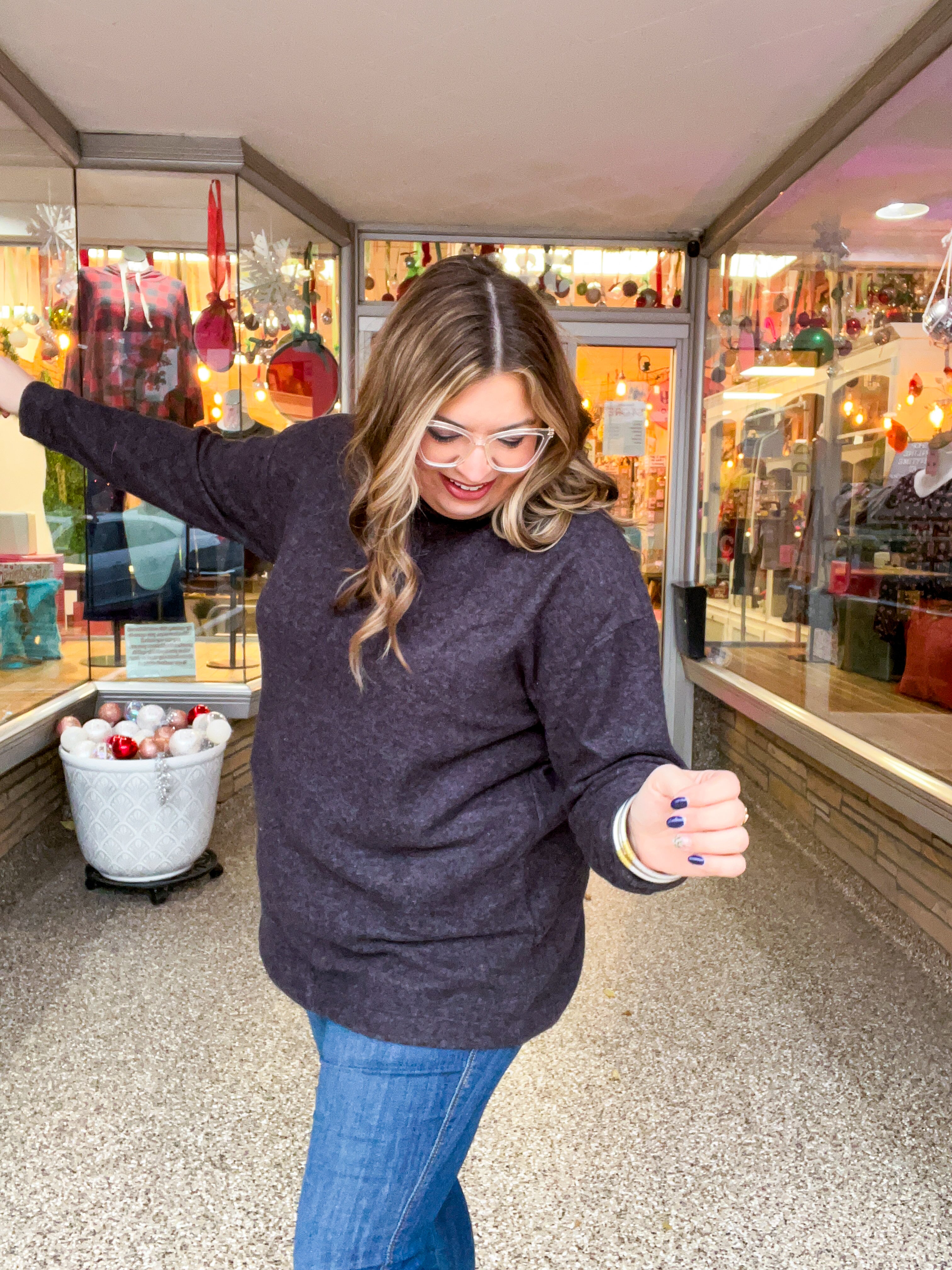 Snuggle Season Sweater Hoodie in Black