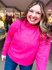 Snuggle Season Sweater Hoodie in Hot Pink
