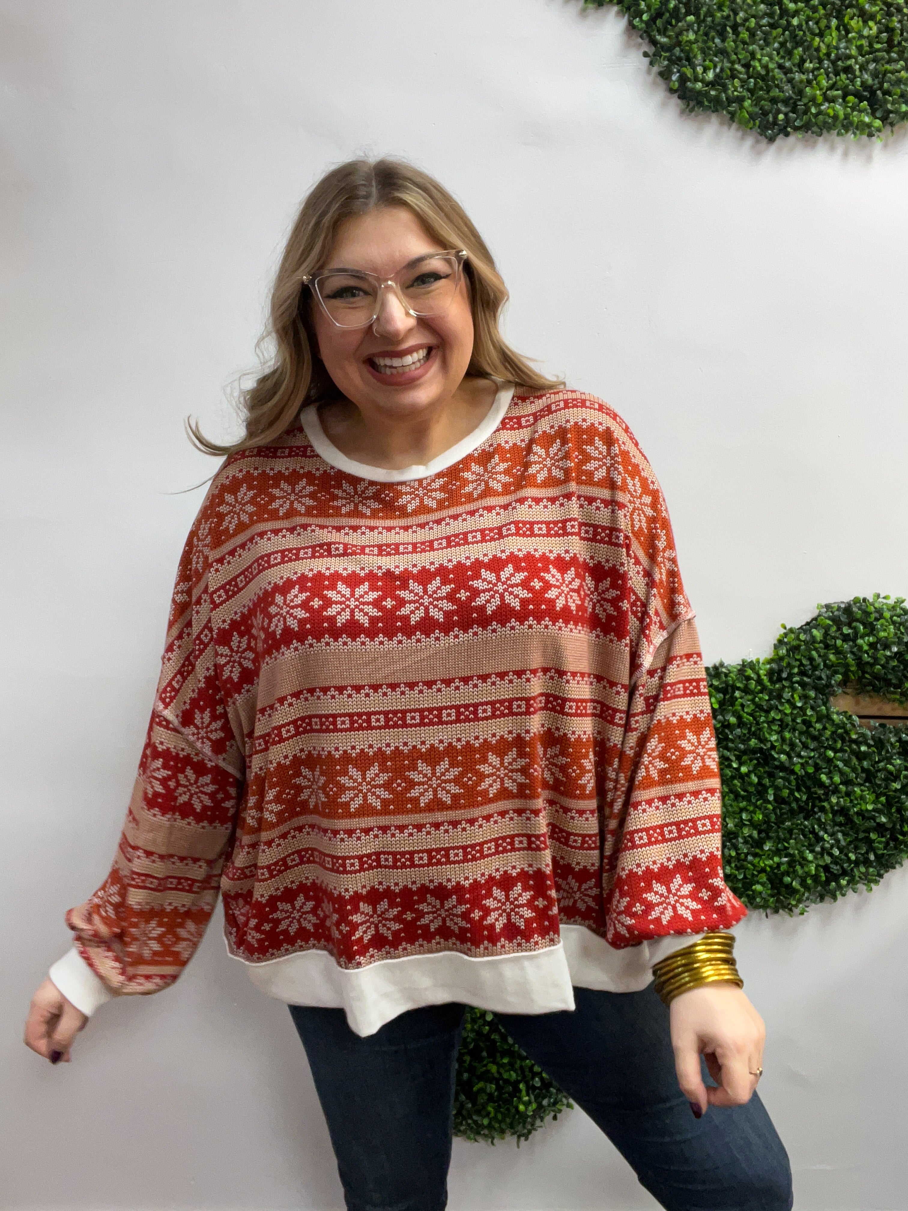 Frosted Fair Isle Top