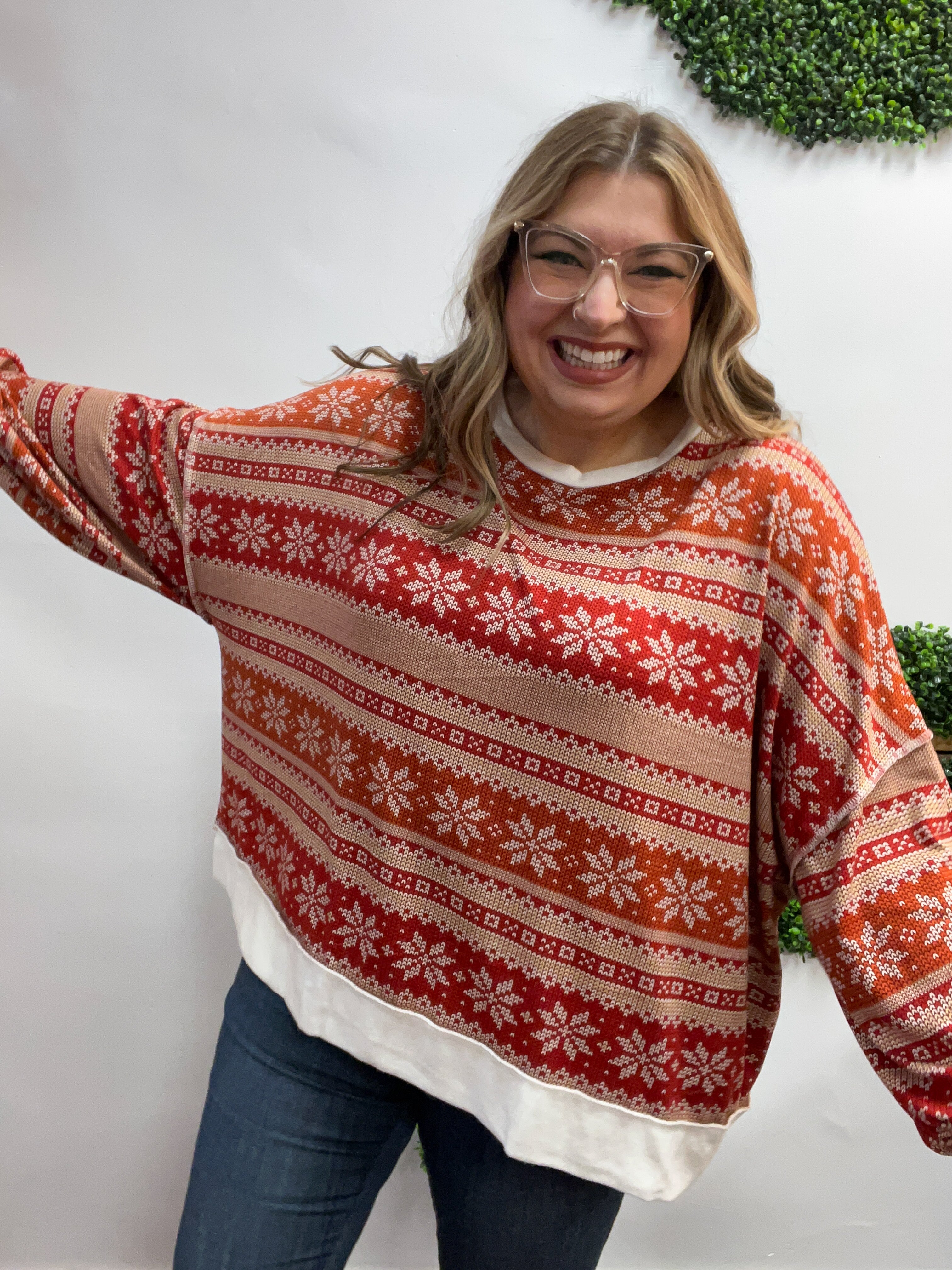 Frosted Fair Isle Top