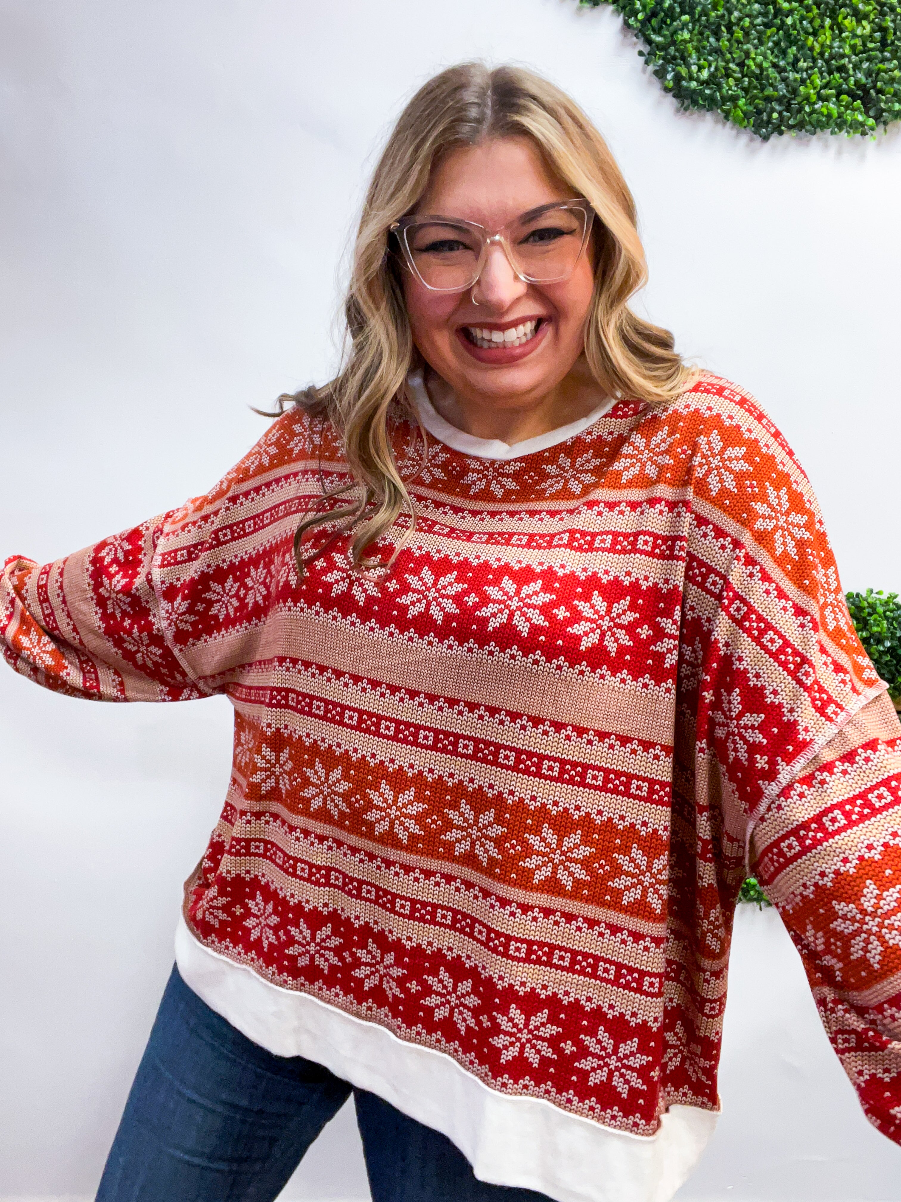 Frosted Fair Isle Top