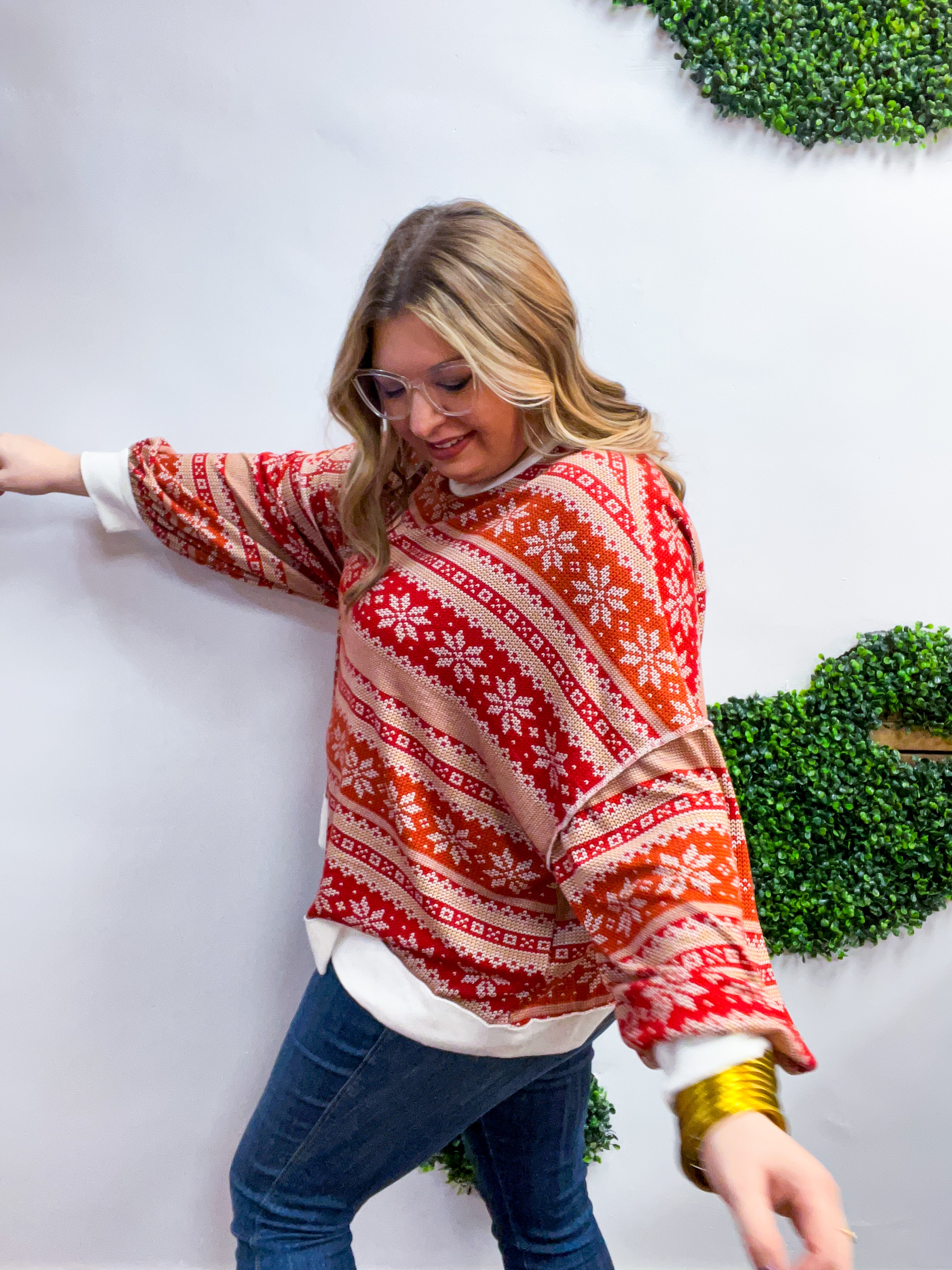 Frosted Fair Isle Top