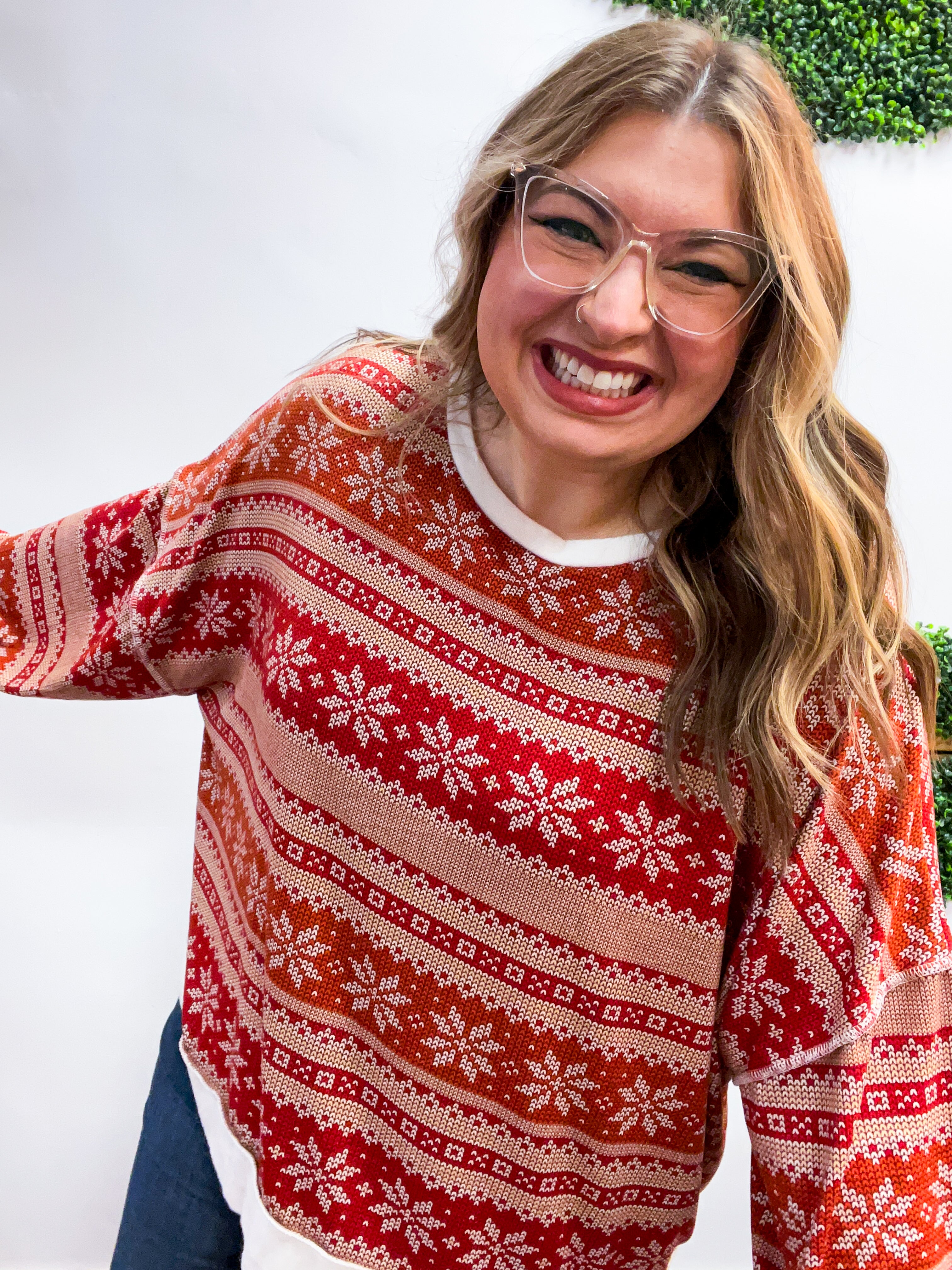 Frosted Fair Isle Top
