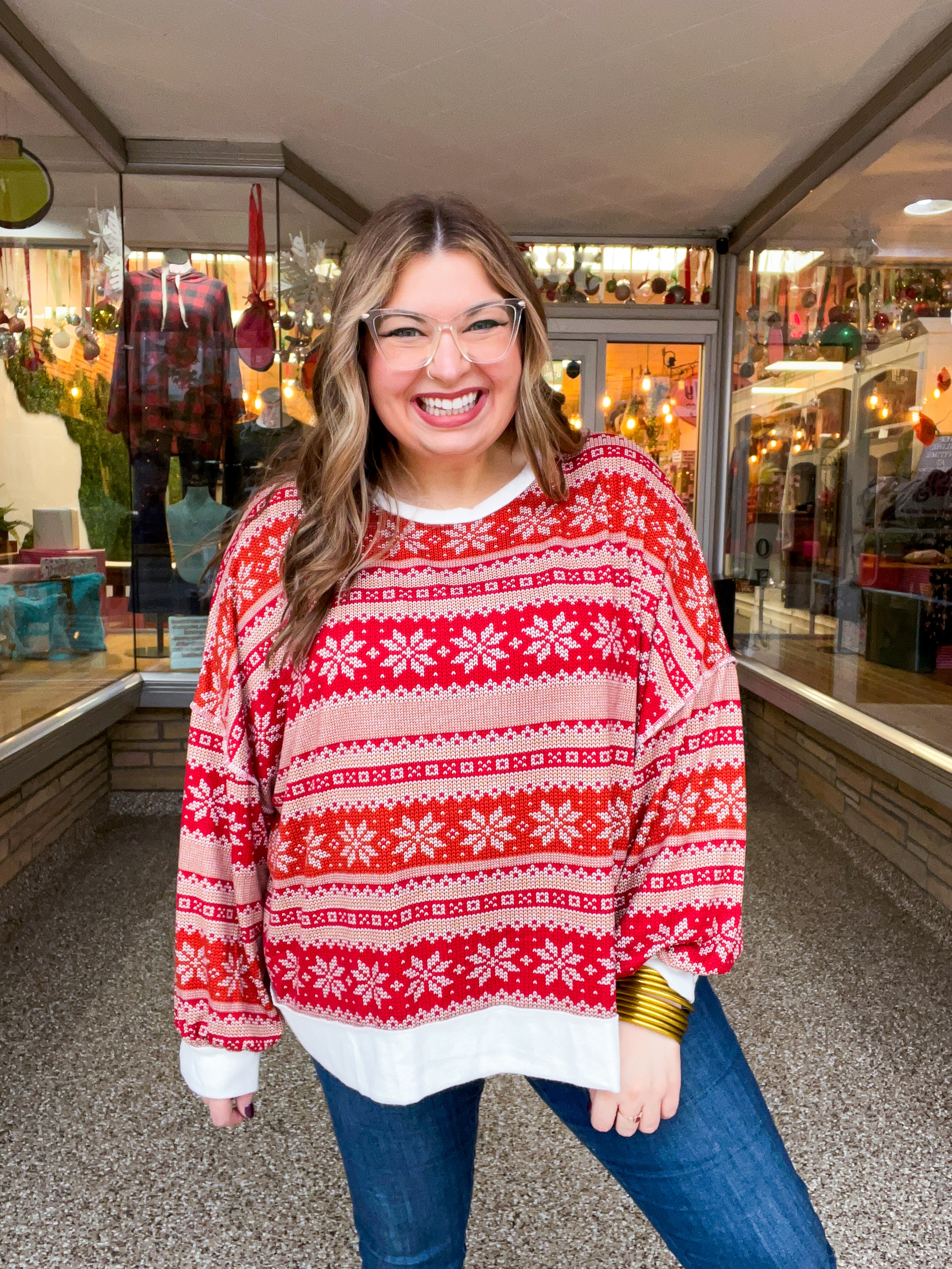 Frosted Fair Isle Top