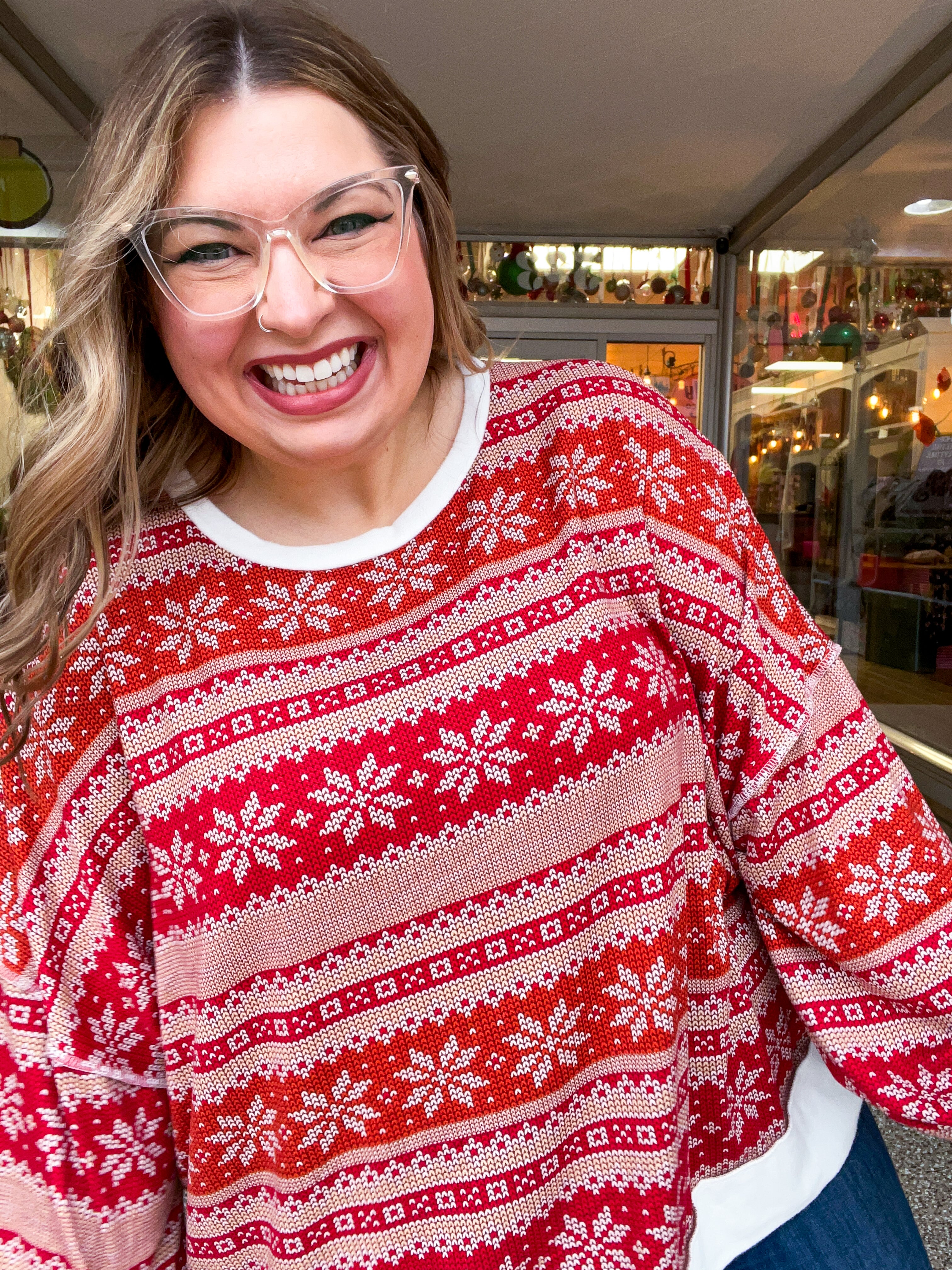 Frosted Fair Isle Top