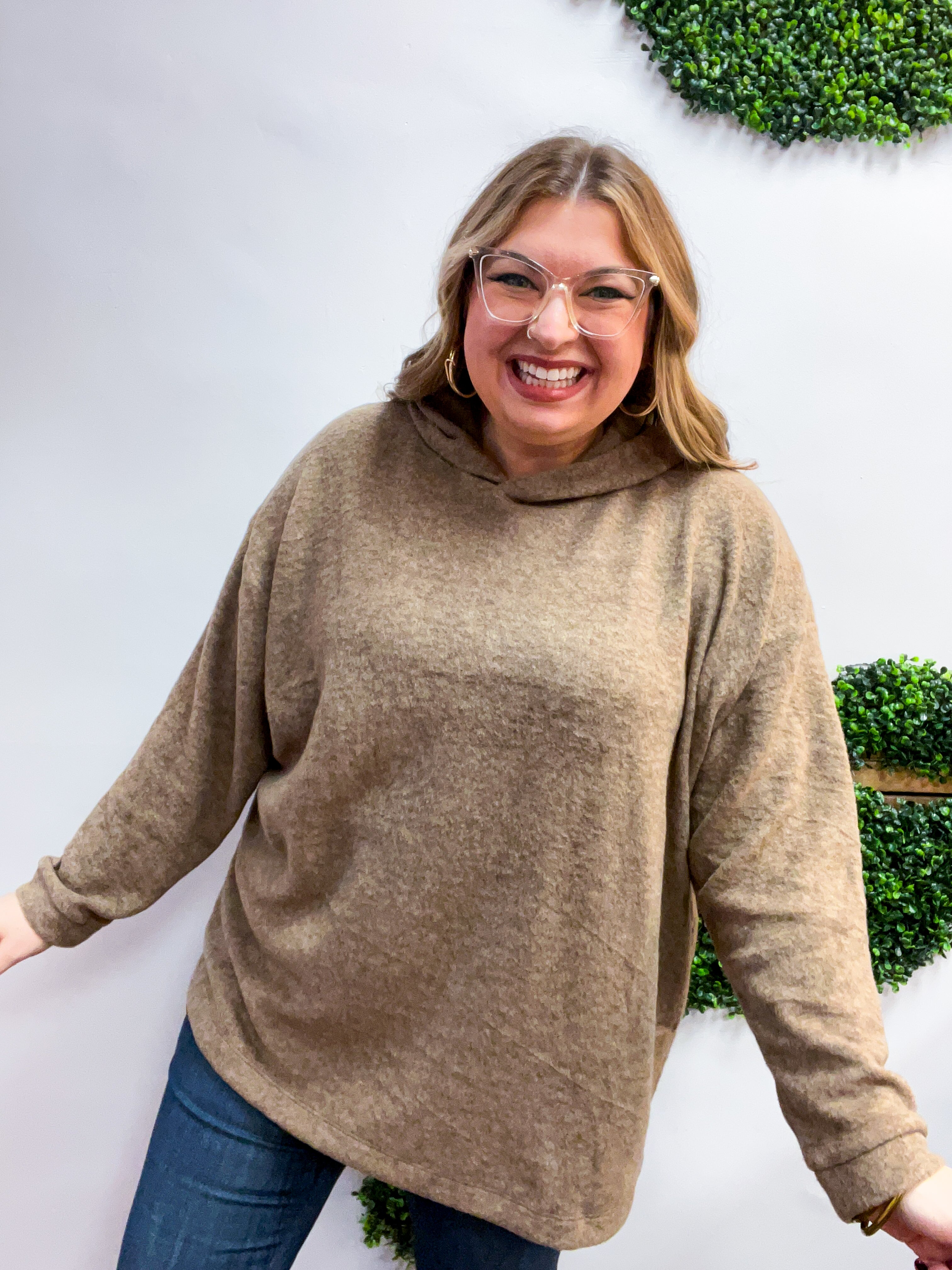 Snuggle Season Sweater Hoodie in Mocha *FINAL SALE*