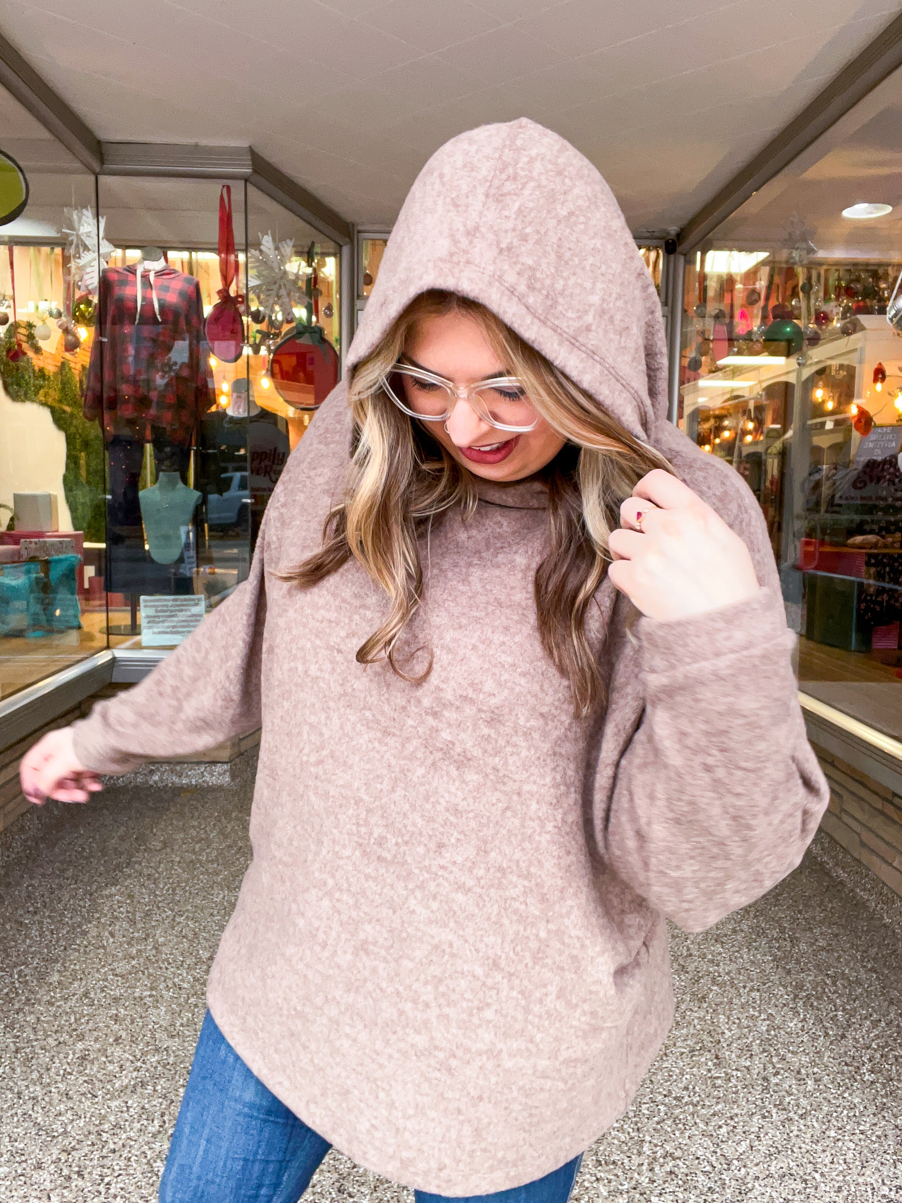 Snuggle Season Sweater Hoodie in Mocha *FINAL SALE*