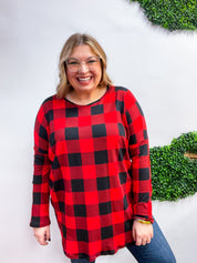 Merry Moments Plaid Tunic in Red
