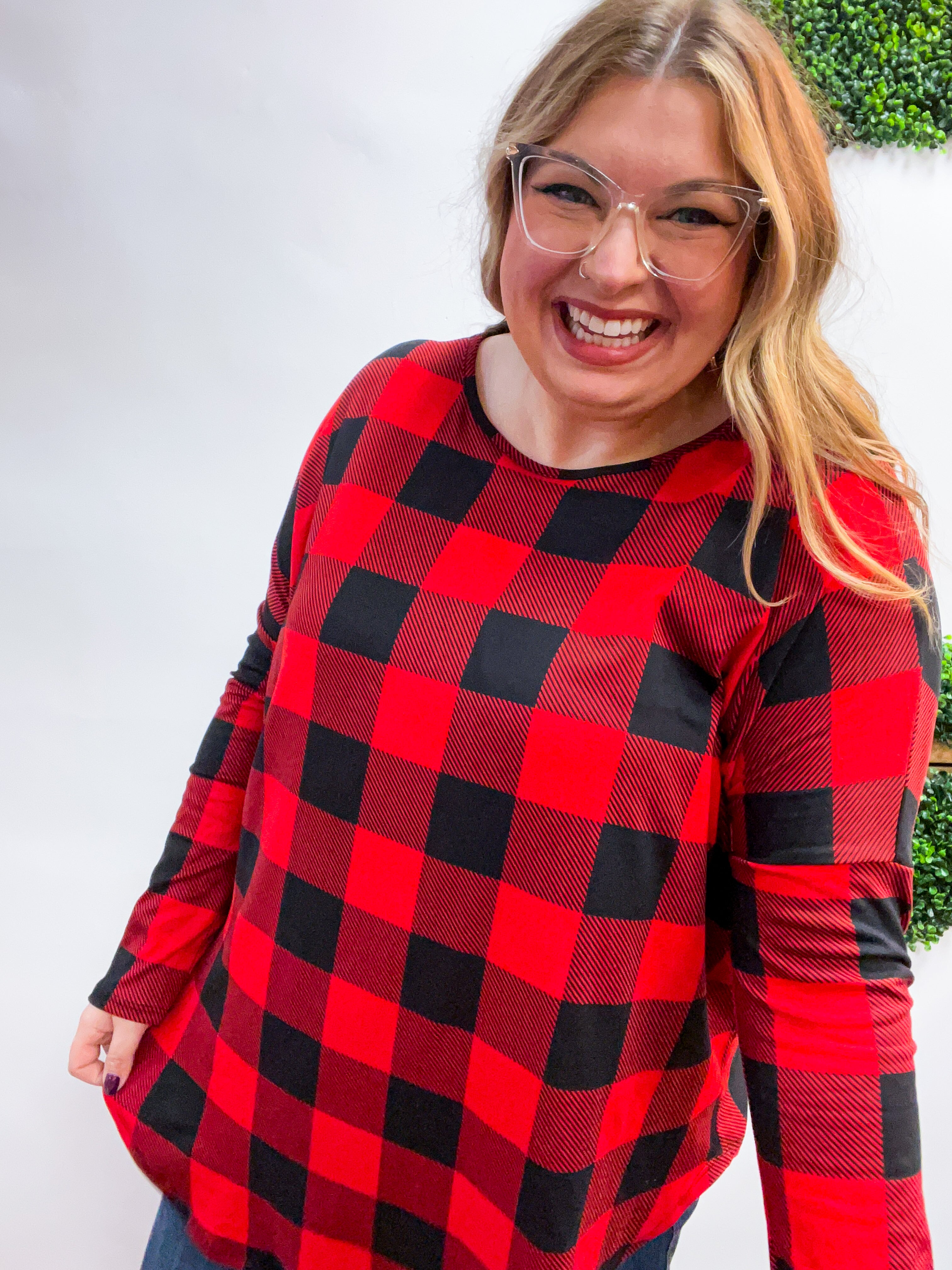 Merry Moments Plaid Tunic in Red