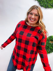 Merry Moments Plaid Tunic in Red