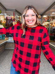 Merry Moments Plaid Tunic in Red