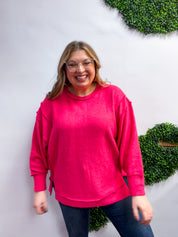 Warm Wishes Pullover in Hot Pink