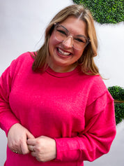 Warm Wishes Pullover in Hot Pink