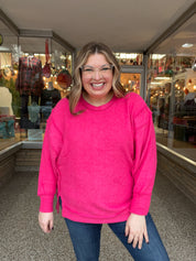 Warm Wishes Pullover in Hot Pink